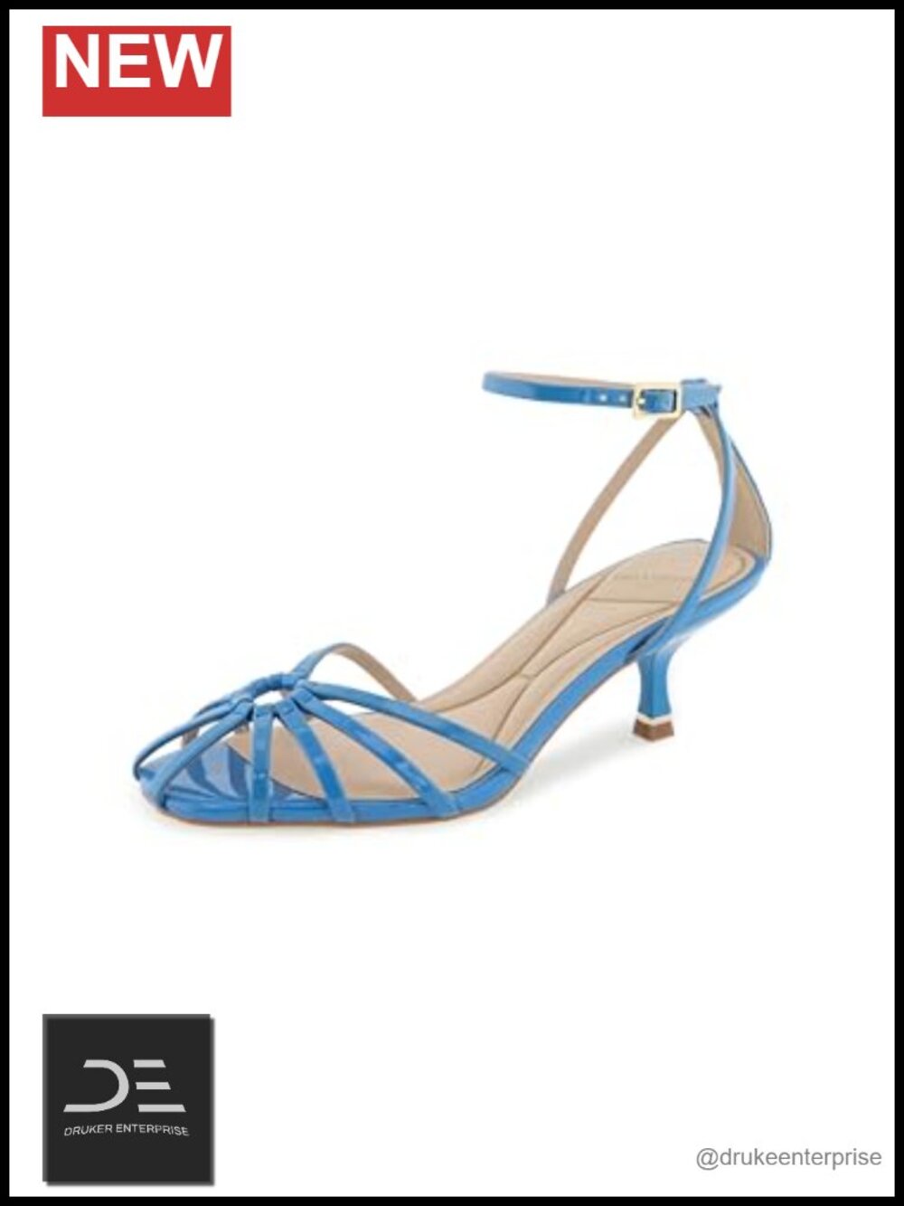 Women's Heeled Sandals with Adjustable Ankle Strap and Cushioned Insole